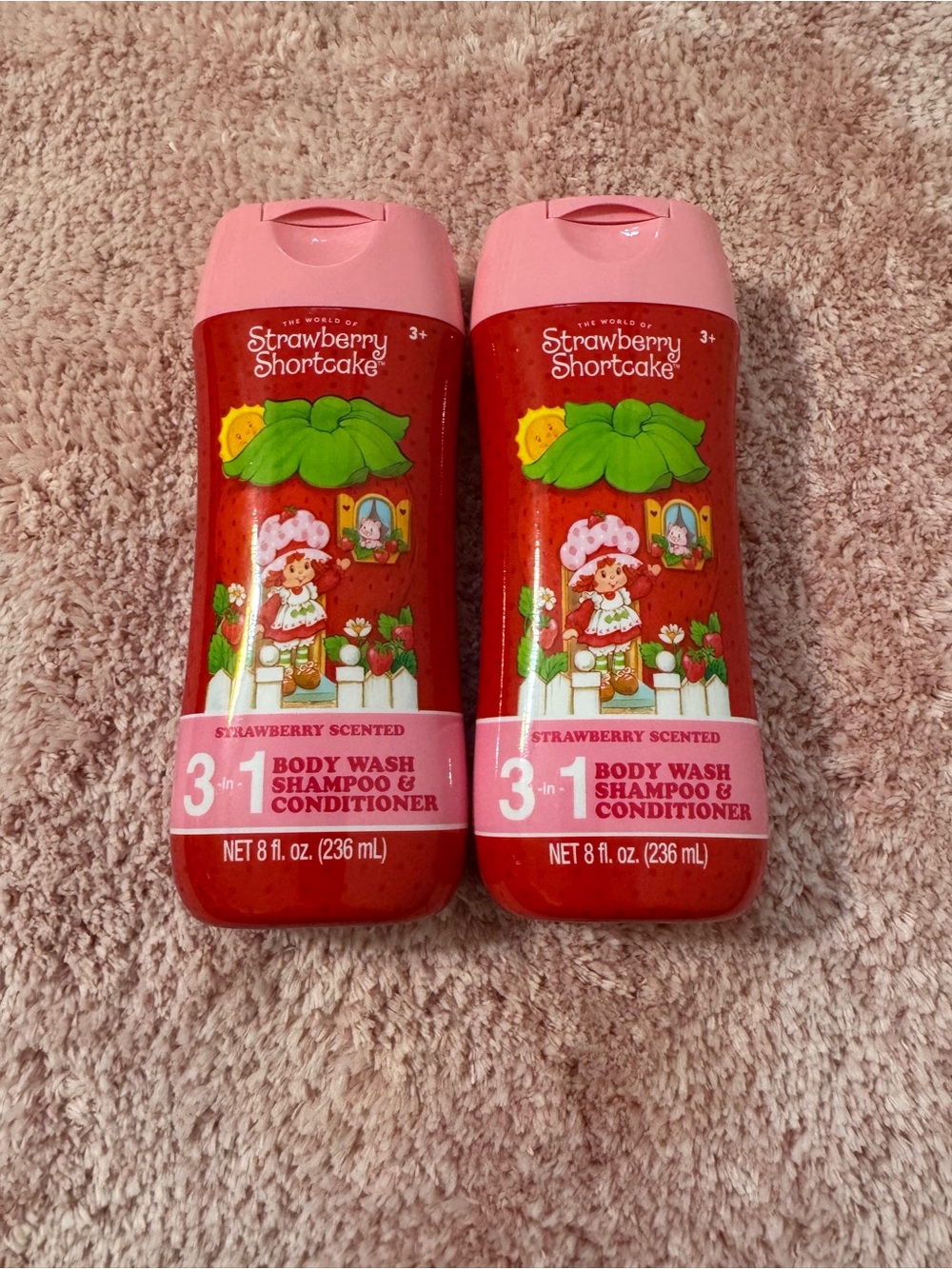 Strawberry Shortcake 3-in-1 Kids Body Wash, Shampoo & Conditioner - Pink & Red